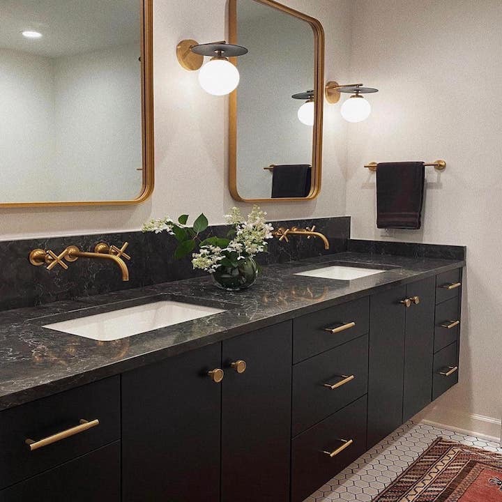 Colonial Bronze bathroom drawers