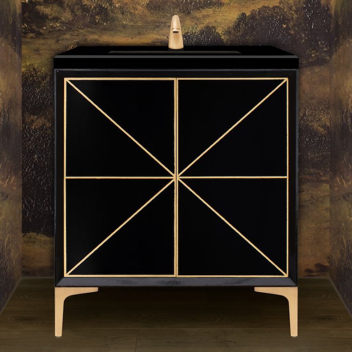 Linkasink black and gold vanity and sink