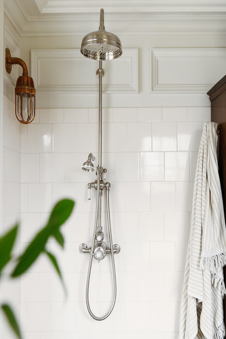 ROHL silver bathroom shower