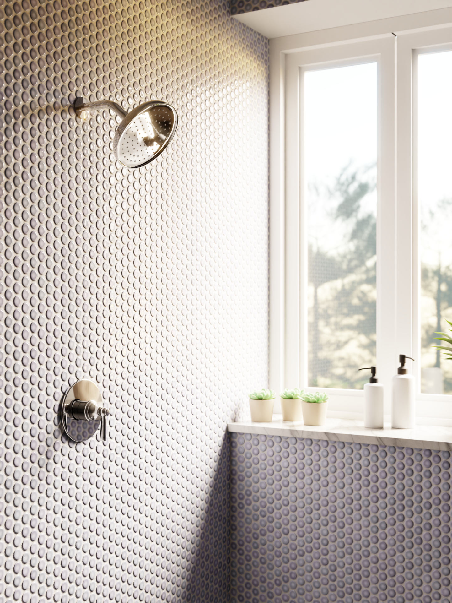 Artos silver shower fixture