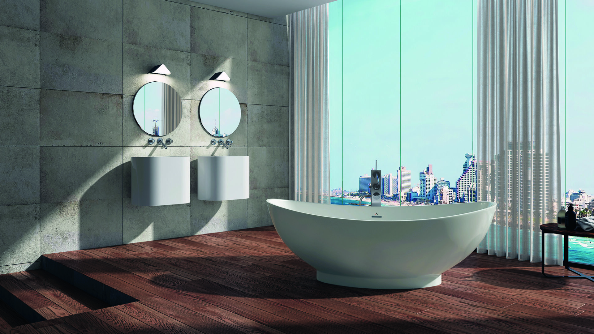 Americh Athens bathroom / white tub