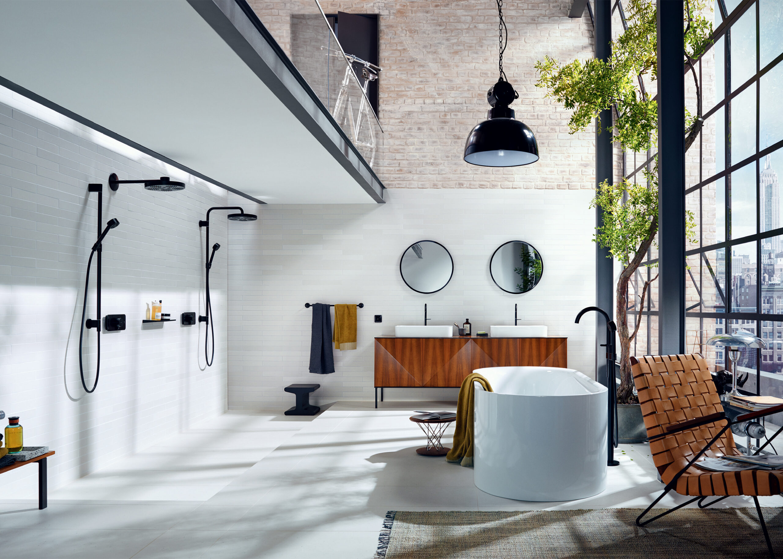 axor contemporary industrial bathroom