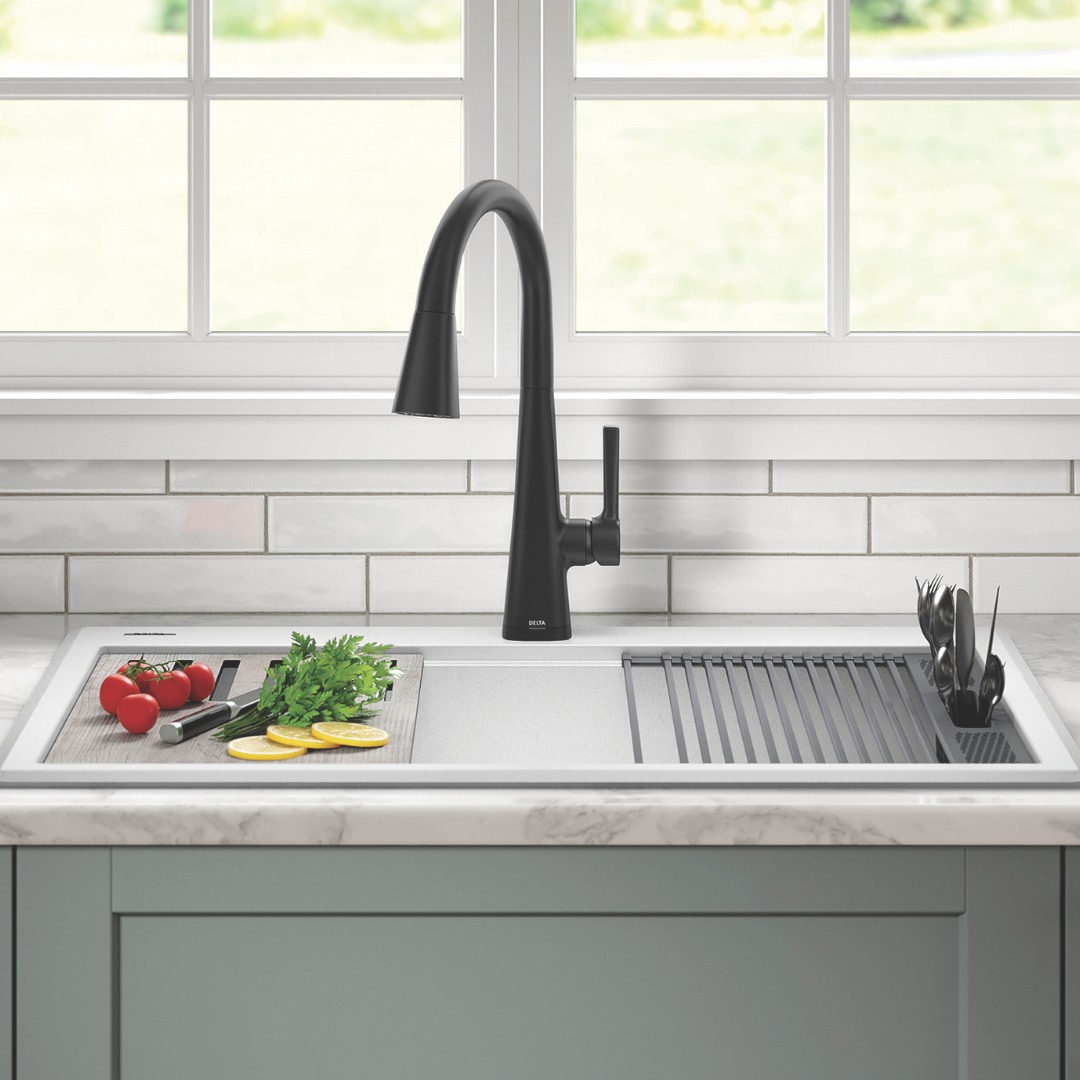 Delta black kitchen faucet