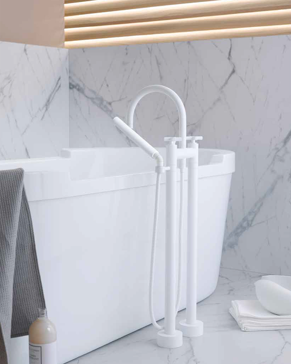 Dornbracht white faucet and tub