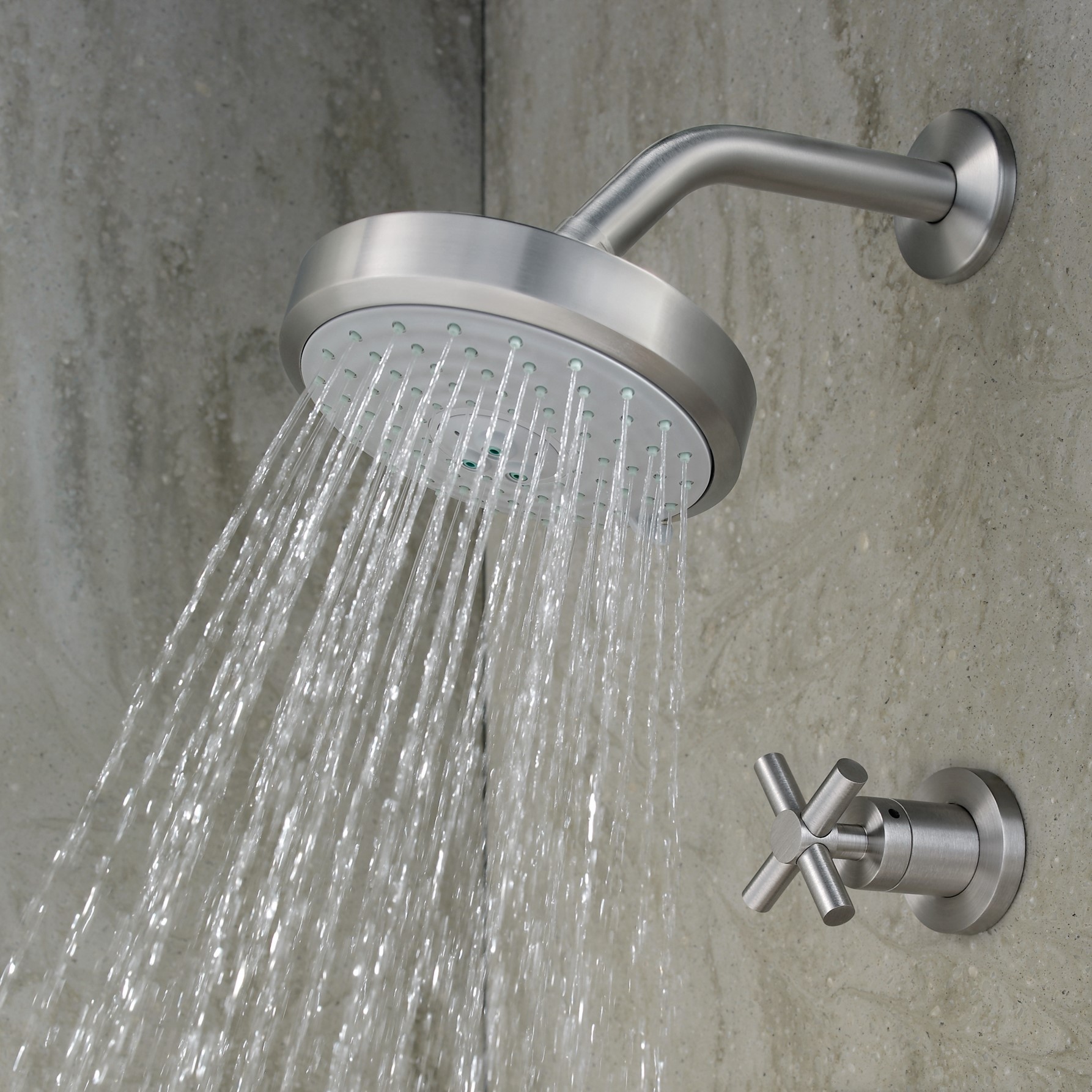 Newport Brass chrome shower fixtures