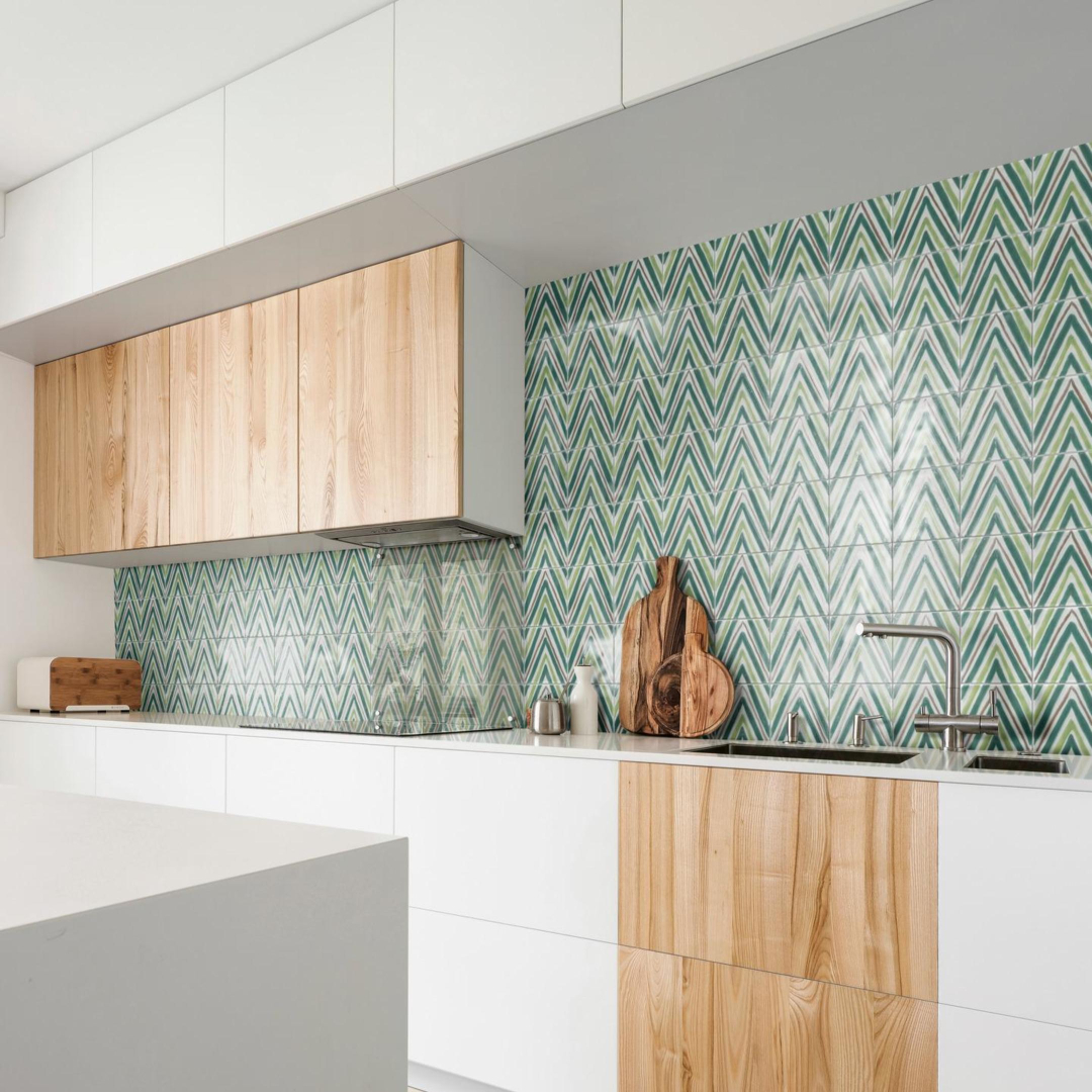Spec green kitchen wall tile