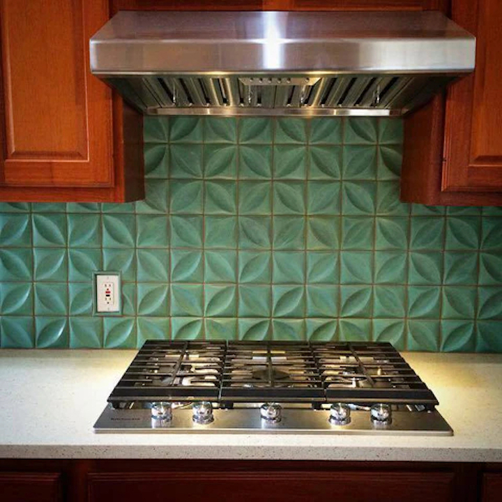 Syzygy green kitchen wall tile