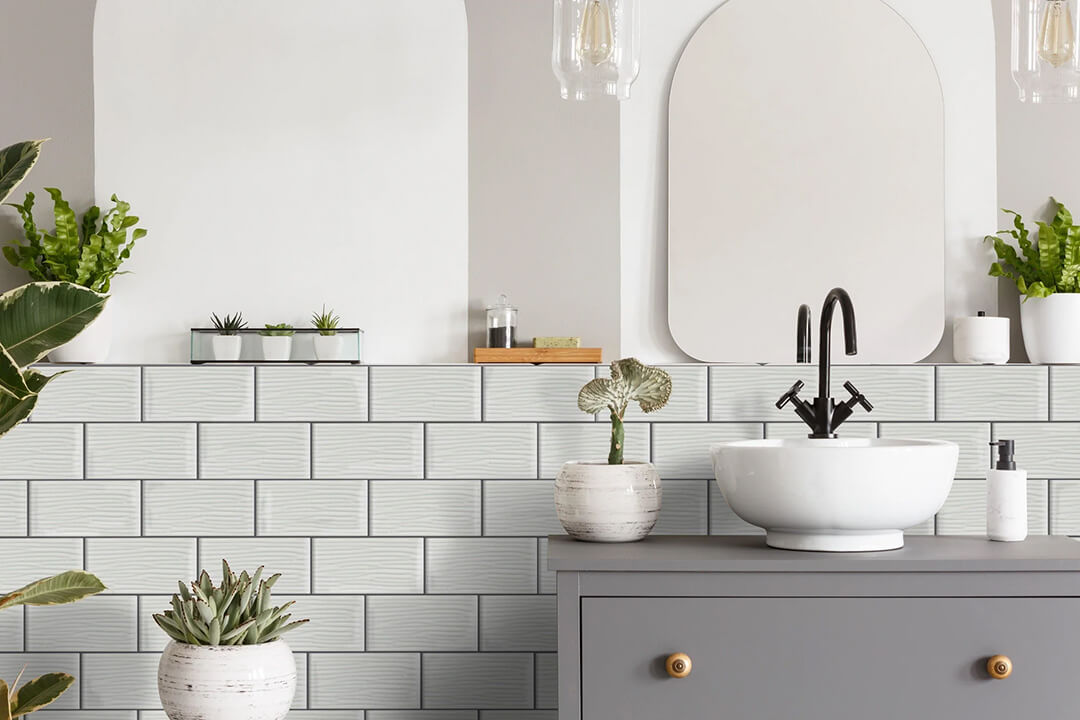 Unique Design Solutions white bathroom tile