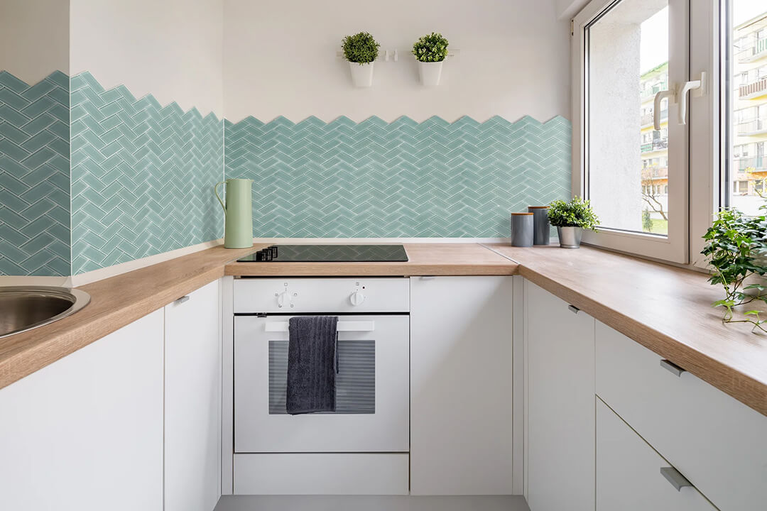 Unique Design Solutions kitchen blue tile